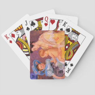 Jeu De Cartes Enfants jouant avec un chat (par Mary Cassatt)