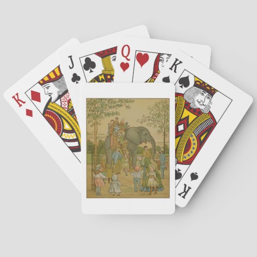 Jeu De Cartes Enfants montant sur l'éléphant (litho) (dos)