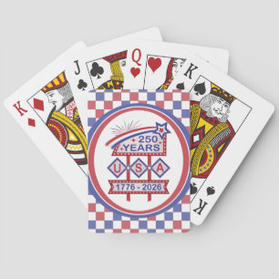 Jeu De Cartes Enseigne de marquise rétro USA 250e anniversaire 1