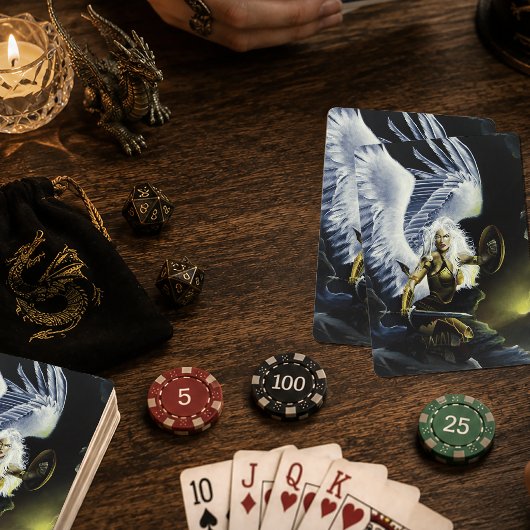 Jeu De Cartes Épée d'ange guerrier de fantasy féroce