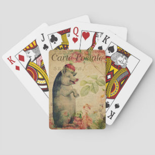 Jeu De Cartes Ephemera French Carte Postale Pig Avec Couronne