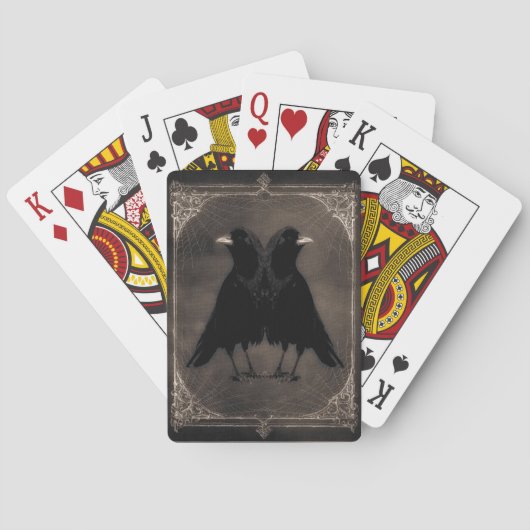 Jeu De Cartes Ephemera Twin Crows Classic Playing Cards (dos)