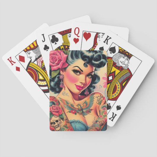 Jeu De Cartes Épingle à tatouage rétro (dos)