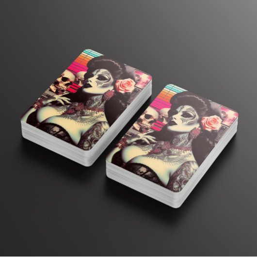 Jeu De Cartes Épouvantail Pin-up Synthwave