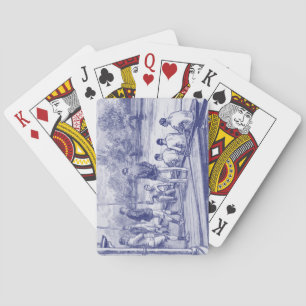 Jeu De Cartes Équipage Vintage de rameurs dans un bateau au quai