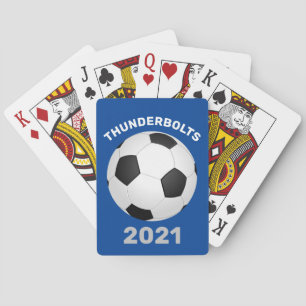 Jeu De Cartes Équipe de Football Bleu Cartes personnalisées