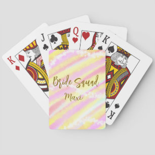 Jeu De Cartes Équipe de mariée paillettes rose pastel doré color