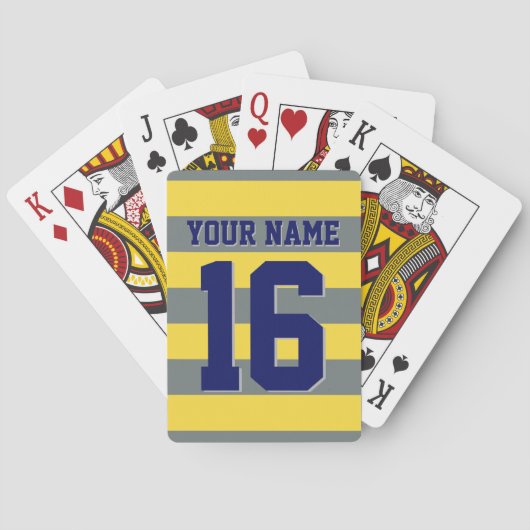 Jeu De Cartes Équipe Jaune d'ananas Charcoal Navy Jersey Stripe (dos)