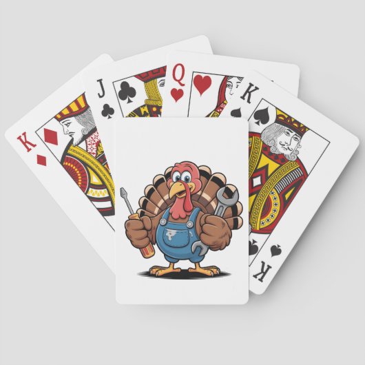 Jeu De Cartes Équipe Mécanique Turquie Gobbler d'action de grâce (dos)