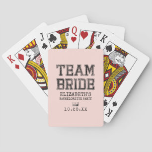 Jeu De Cartes Équipe Rose Collégiale Mariée Bachelorette Party