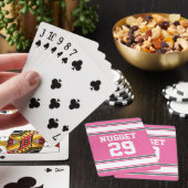 Jeu De Cartes Équipe rose et gris Jersey - Nom et numéro Âge (In Situ)
