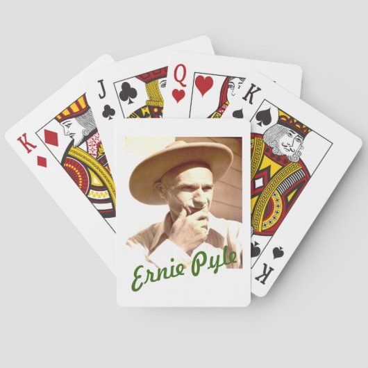 JEU DE CARTES ERNIE PYLE JOUER CARDS CASQUETTE (dos)