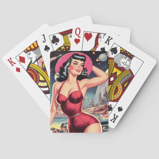 Jeu De Cartes Espace Sci-fi Pin-up (dos)