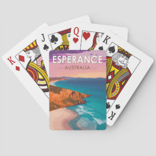 Jeu De Cartes Esperance Australie Travel Art Vintage