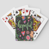 Jeu De Cartes Espérons Plutôt Floral Amusant Inspirivé gai (dos)