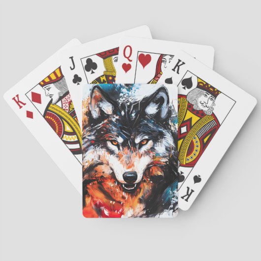 Jeu De Cartes Esprit Loup Sauvage Abstrait (dos)