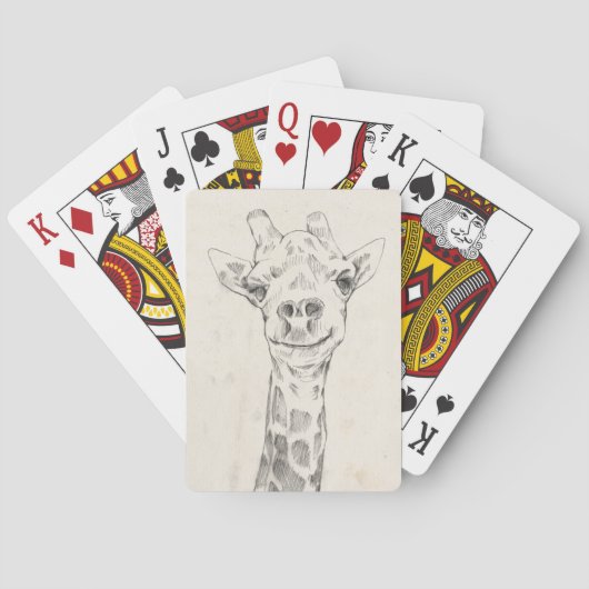 Jeu De Cartes Esquisse de portrait de Giraffe (dos)