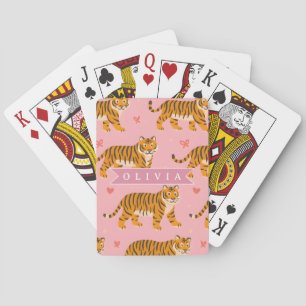 Jeu De Cartes esthétique personnalisée rose tigre chic branchée 