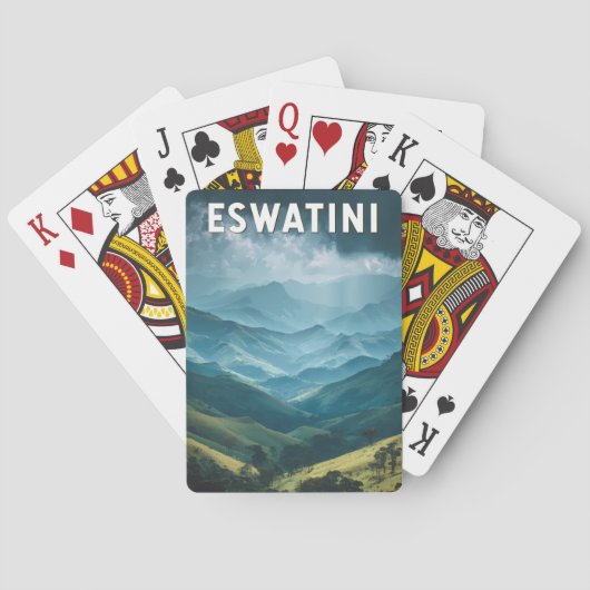 Jeu De Cartes Eswatini Illustration Voyage Art Vintage (dos)