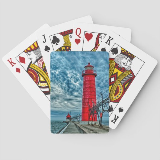 Jeu De Cartes États-Unis, Grand Haven, Michigan, phare (dos)