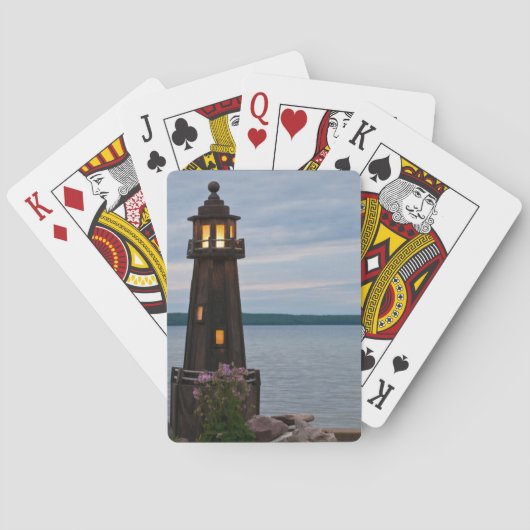 Jeu De Cartes États-Unis, Michigan. Phare de Yard Decoration (dos)