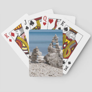 Jeu De Cartes États-Unis, Michigan. Tours En Pierre Sur La Plage