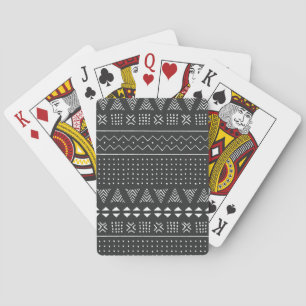 Jeu De Cartes Ethnie tribale : motif noir blanc.