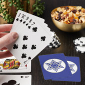 Jeu De Cartes Étoile de David Blanche sur Fond Bleu (In Situ)