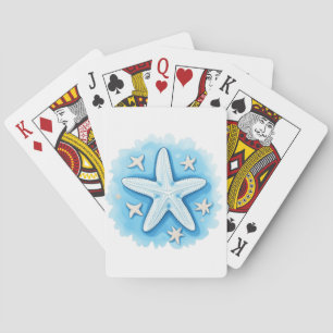Jeu De Cartes Étoile de mer en bleu