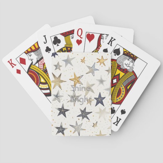 Jeu De Cartes Étoiles Bleues Argent Or (dos)
