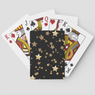 Jeu De Cartes Étoiles célestes noires et d'or et Pois