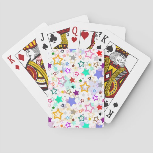 Jeu De Cartes Étoiles colorées blanches  (dos)