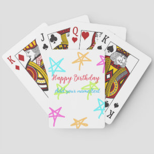 Jeu De Cartes Etoiles colorées heureux anniversaire ajouter nom 