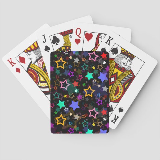 Jeu De Cartes Étoiles Colorées Noires (dos)