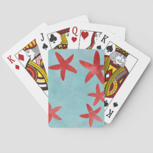 Jeu De Cartes Étoiles de mer rouges et bleues