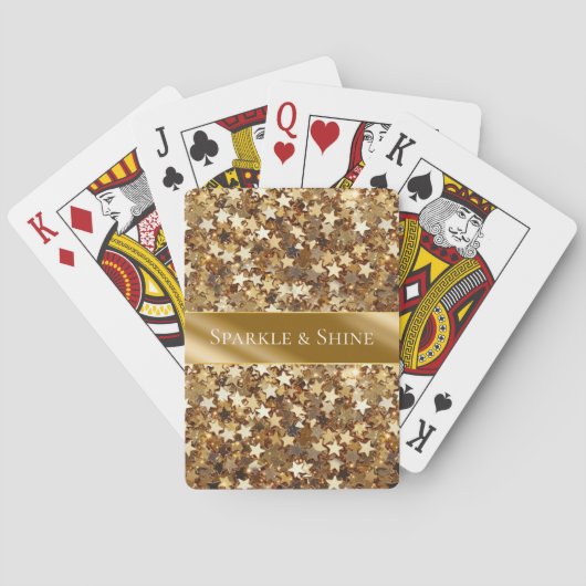 Jeu De Cartes Étoiles d'étincelles d'or (dos)