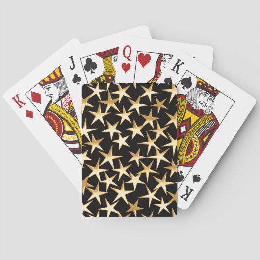 Jeu De Cartes Étoiles dorées sur fond noir (dos)