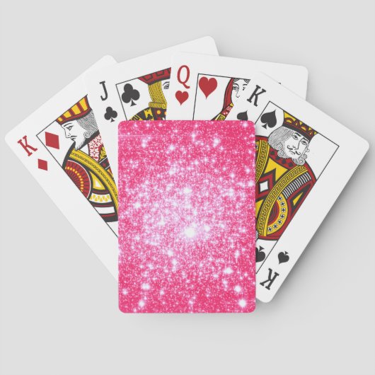 Jeu De Cartes Étoiles roses brillantes (dos)