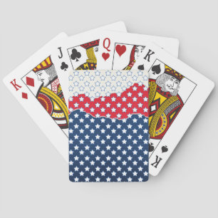 Jeu De Cartes Étoiles rouges, blanches et bleues (États-Unis) (É