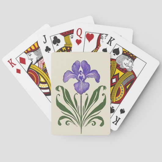 Jeu De Cartes Étude botanique de l'Iris pourpre (dos)