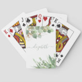 Jeu De Cartes Eucalyptus Verdure Aquarelle Personnalisée (dos)