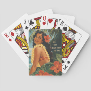 Jeu De Cartes Évasion Aloha de la fille hula hawaïenne vintage p