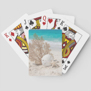 Jeu De Cartes Éventail de mer avec dollar de sable et étoile de