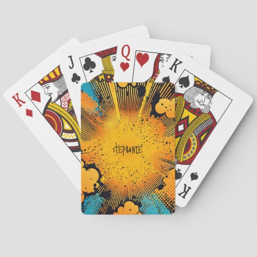 Jeu De Cartes Explosion d'art pop de style comique (8) (dos)