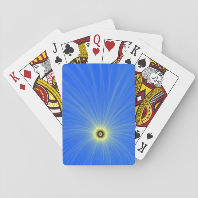Jeu De Cartes Explosion de couleur jaune sur les cartes bleues (dos)