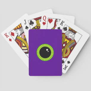 Jeu De Cartes Eyeball drôle de Monstre vert et pourpre