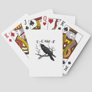 Jeu De Cartes F-Caw-F Drôle de Corbeau Pun Gothique Corbeau Humo