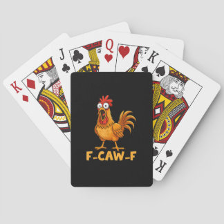 Jeu De Cartes F-Caw-F Funny Chicken Humor Quote Rooster Meme Fun