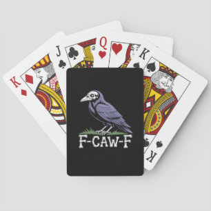 Jeu De Cartes F-Caw-F Texte d'os Crâne Corbeau - Humour Gothique