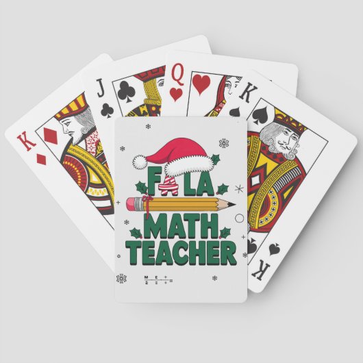 Jeu De Cartes Fa La Math Enseignant Noël Idée cadeau de vacances (dos)